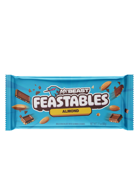 CANDY MR BEAST 60 GR FEASTABLES ALMOND CHOCOLATE BLUE PACK