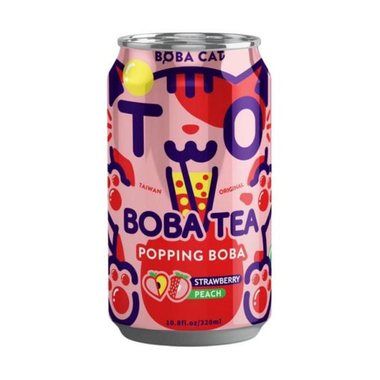 BOBA CAT  STRAWBERRY PEACH TEA 320ML